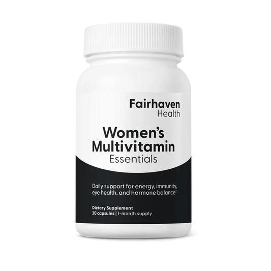 Fairhaven Health Women's Multivitamin Essentials – Daily Support for Energy, Immunity, Eye Health & Hormone Balance Dietary Supplement | 30 Capsules | 1-Month Supply