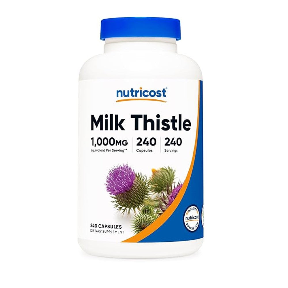 Nutricost Milk Thistle 1,000mg – Supports Liver Health Dietary Supplement | 240 Capsules | 240 Servings