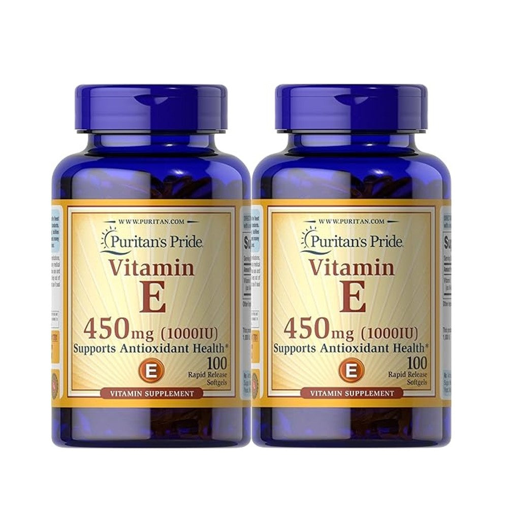 Puritan's Pride Vitamin E 450mg (1000 IU) – Supports Antioxidant Health Vitamin Supplement | 100 Rapid Release Softgels