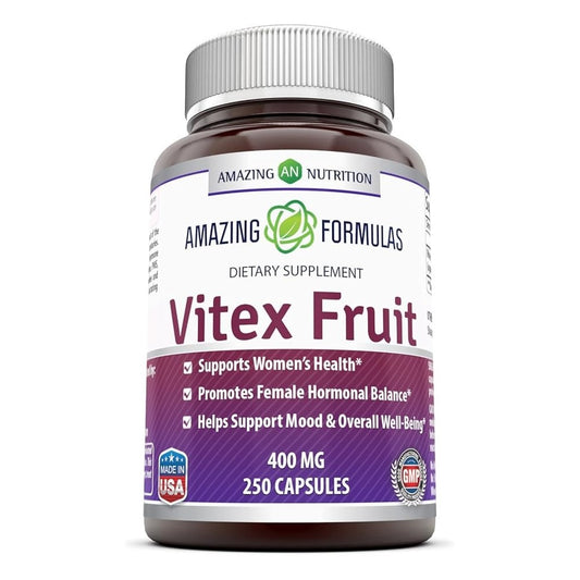 AN Nutrition’s Amazing Formulas Vitex Fruit 400mg – Supports Hormonal Balance Dietary Supplement | 250 Veggie Capsules | 250 Servings