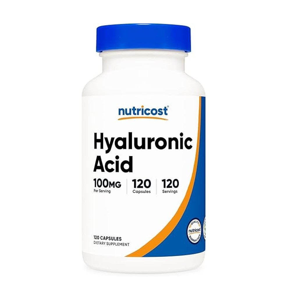 Nutricost Hyaluronic Acid 100mg per Serving β Joint, Skin & Tissue Support Dietary Supplement | 120 Capsules | 120 Servings
