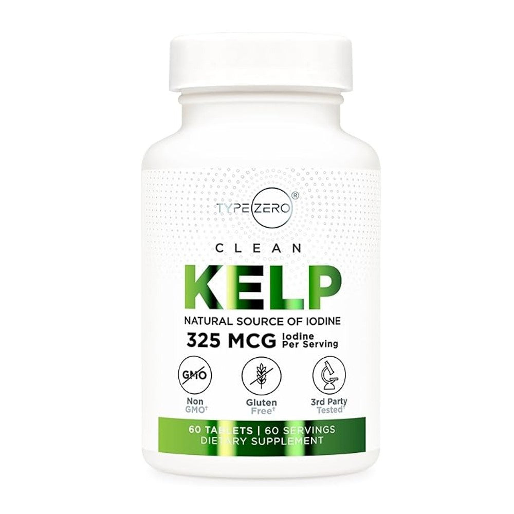 Type Zero Clean Kelp – Natural Source of Iodine 325mcg with GHO & Super Complex P Supports Thyroid Health & Metabolism | Dietary Supplement