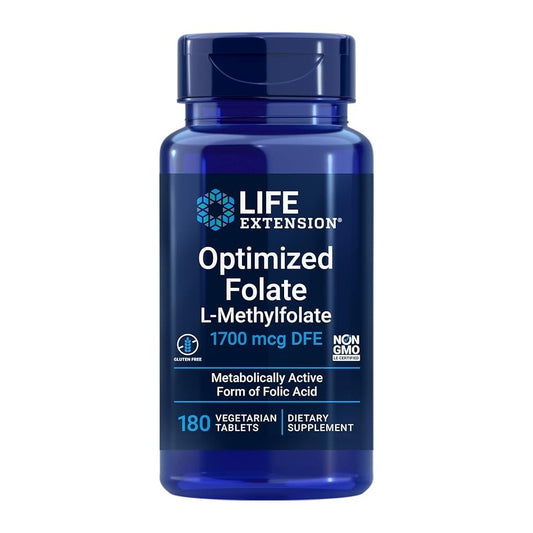 Life Extension Optimized Folate L-Methylfolate 1700mcg DFE – Non-GMO, Metabolically Active Form of Folic Acid Dietary Supplement | 100 Vegetarian Tablets