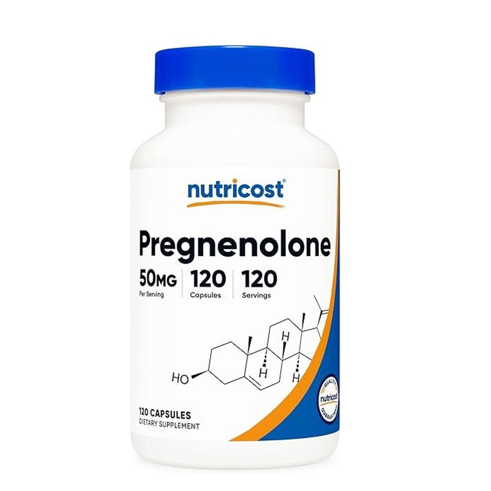 Nutricost Pregnenolone 50mg – Supports Hormonal Balance 120 Capsules | 120 Servings | Dietary Supplement