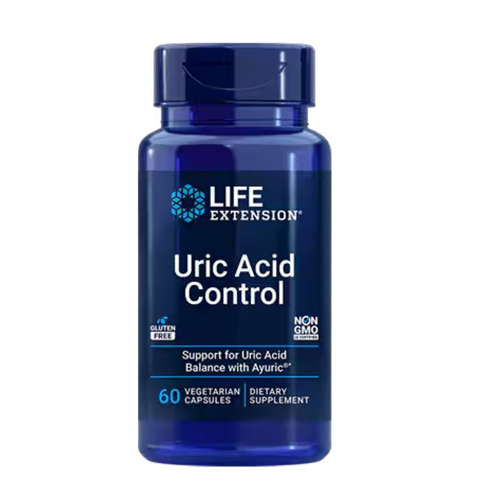 Life Extension Uric Acid Control – Support for Uric Acid Balance with Ayuric® Non-GMO | 60 Vegetarian Capsules | Dietary Supplement