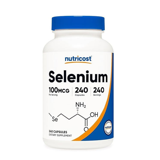 Nutricost Selenium 100mcg – Supports Immune & Thyroid Health 240 Capsules | Dietary Supplement