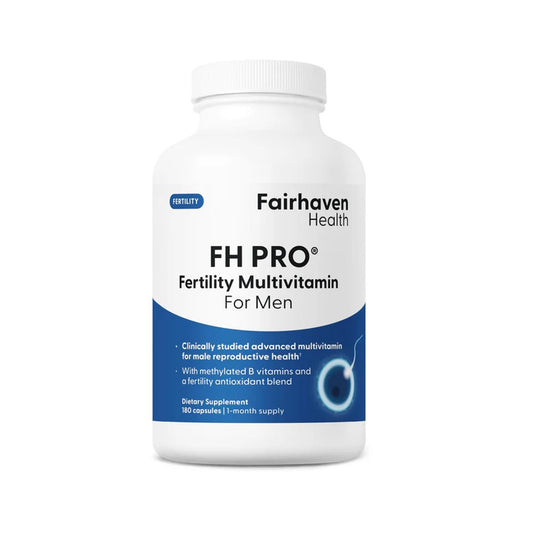 Fairhaven Health FH PRO for Men – Advanced Fertility Multivitamin Clinically Studied Formula with Methylated B Vitamins & Fertility Antioxidant Blend | 180 Capsules – 1-Month Supply