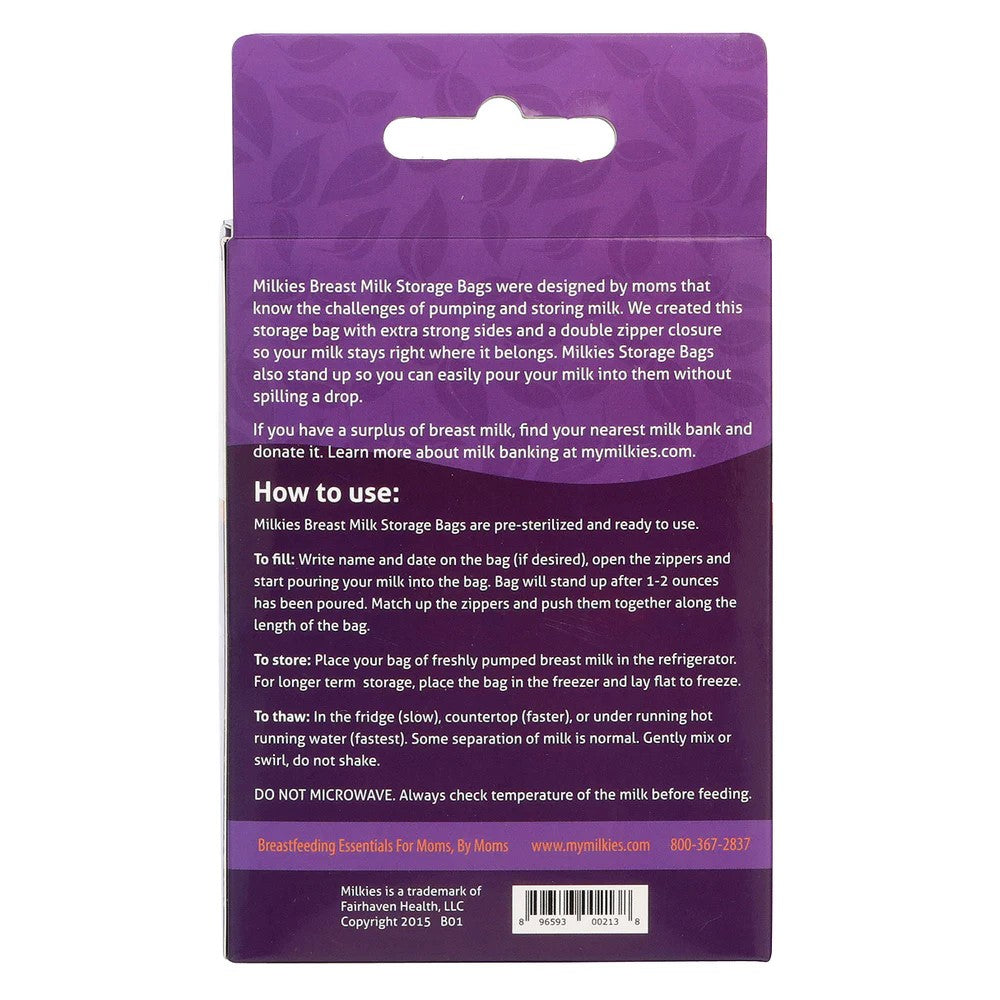 Milkies – Breast Milk Storage Bags | Durable, Leak-Proof, BPA-Free, Pre-Sterilized for Safe Milk Storage