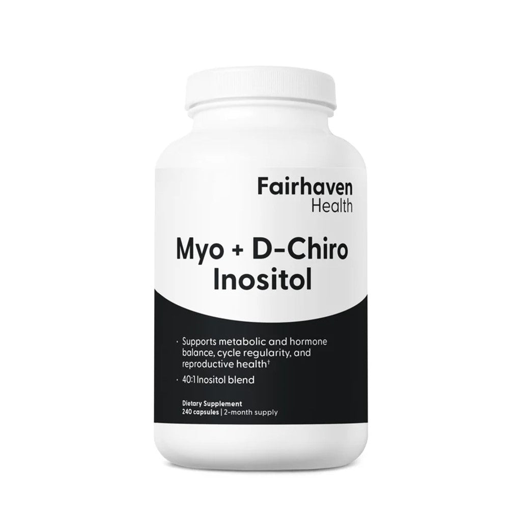 Fairhaven Health Myo + D-Chiro Inositol – 40:1 Blend Supports Metabolic Health, Hormone Balance, Cycle Regularity & Reproductive Wellness | 120 Capsules – 2-Month Supply