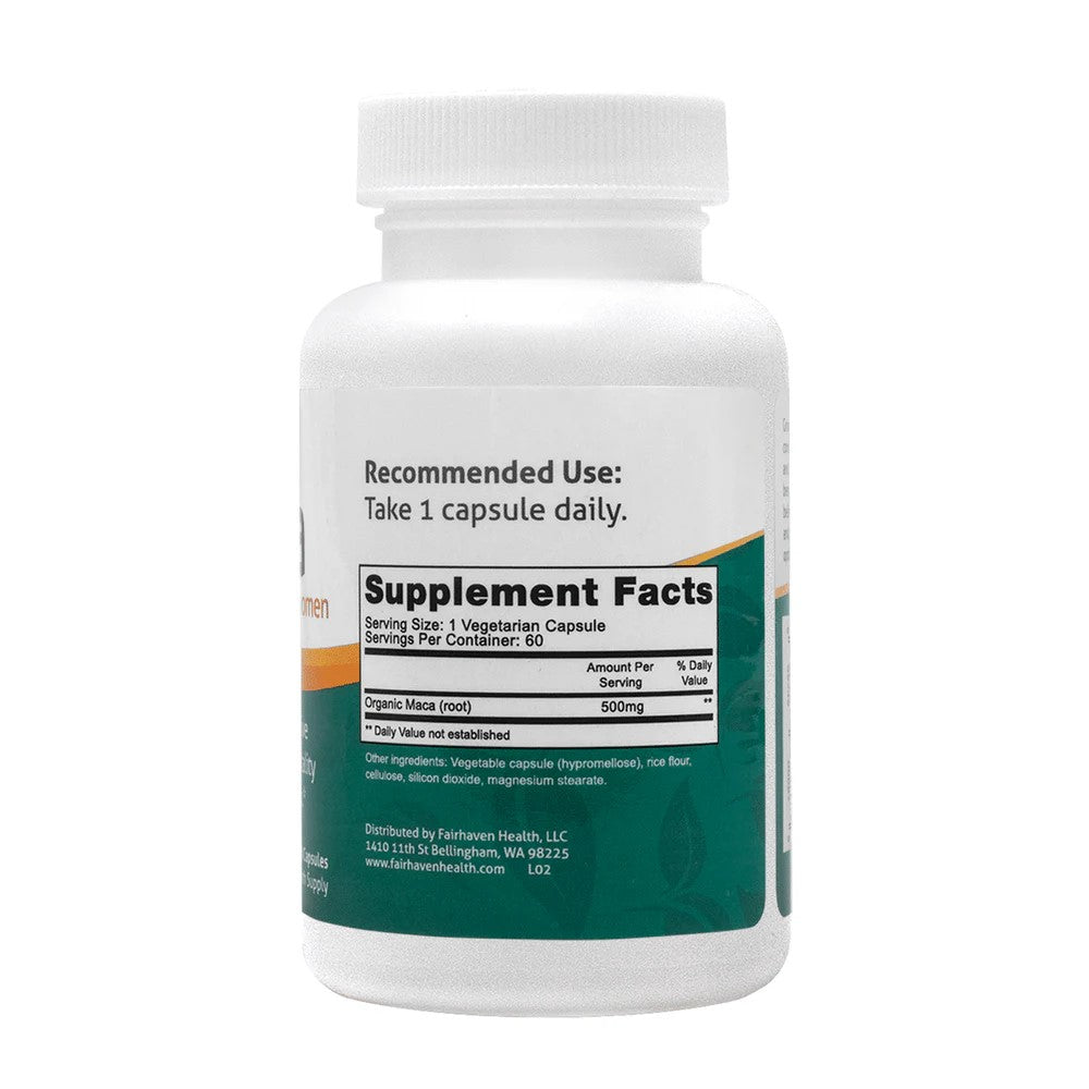 Fairhaven Health Maca – Reproductive Health, Fertility & Vitality Support for Men and Women Dietary Supplement | 60 Capsules | Two-Month Supply