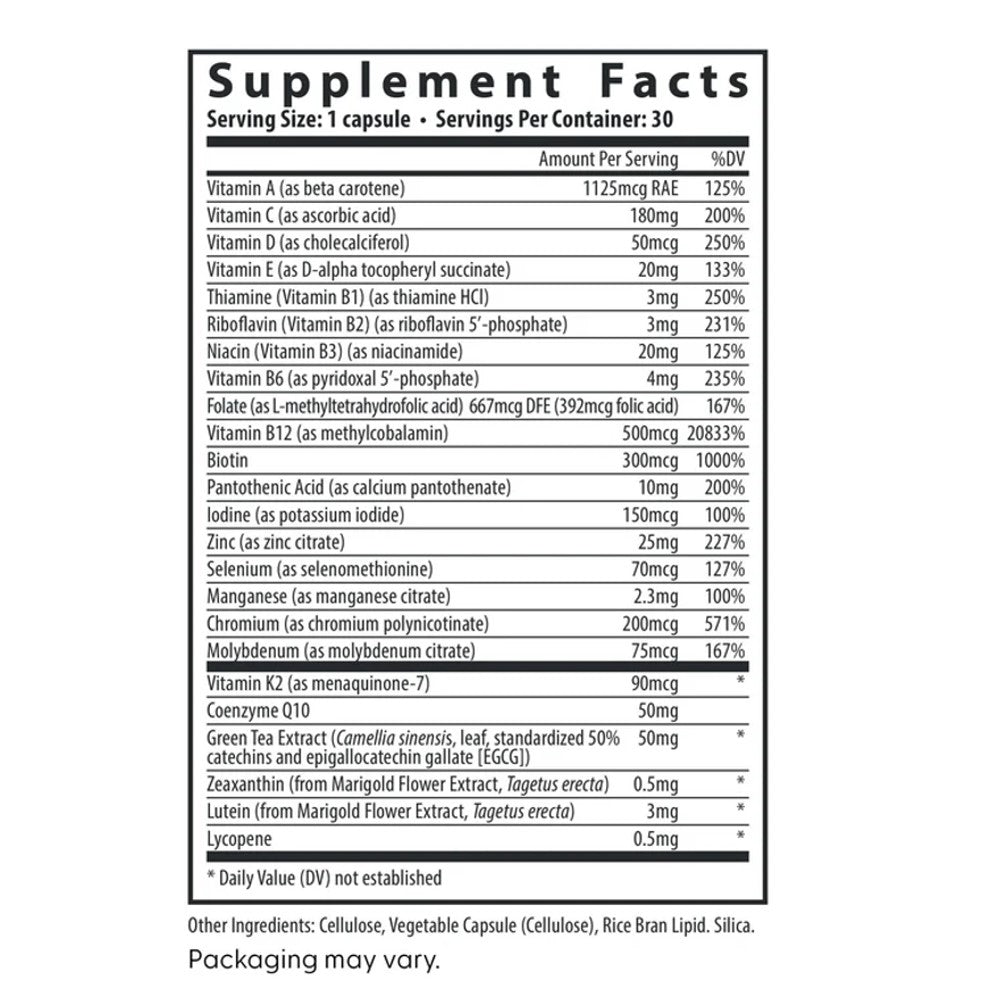 Fairhaven Health Women's Multivitamin Essentials – Daily Support for Energy, Immunity, Eye Health & Hormone Balance Dietary Supplement | 30 Capsules | 1-Month Supply