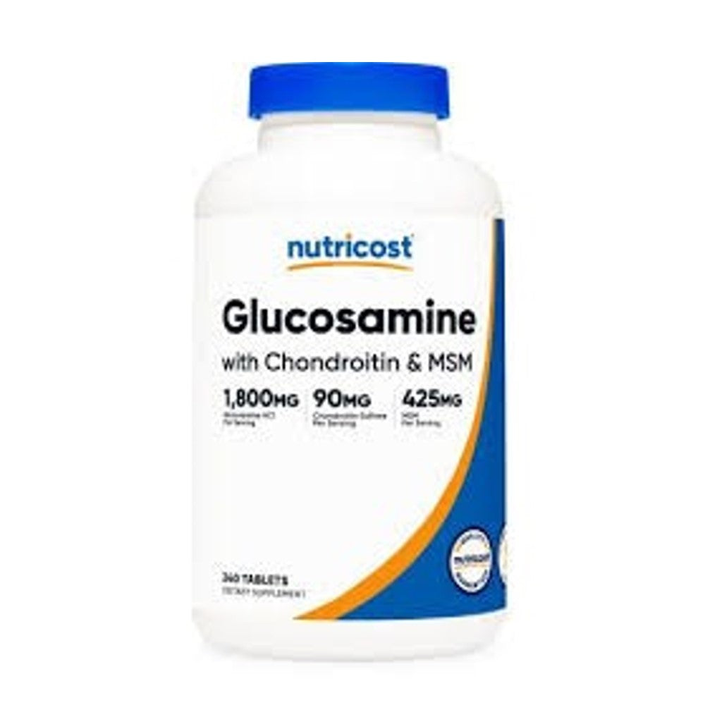 Nutricost Glucosamine with Chondroitin & MSM – Joint Support Formula | 1,800mg Glucosamine, 90mg Chondroitin, 425mg MSM Dietary Supplement | 240 Tablets