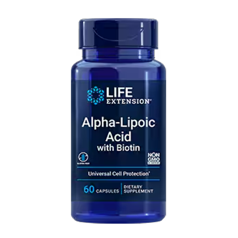 Life Extension Alpha-Lipoic Acid with Biotin – Universal Cell Protection, Non-GMO, 60 Capsules, Dietary Supplement