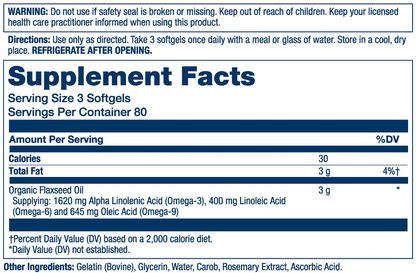 Solaray Flaxseed Oil 1000mg 100 Softgels