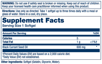 Solaray Black Currant Seed Hexane-Free 600mg 90 Softgels