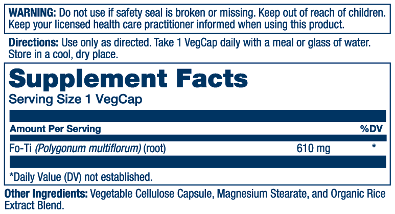 Solaray Fo-Ti Root 610mg 100 caps