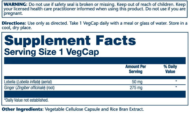 Solaray Lobelia Aerial 50mg 100 Caps