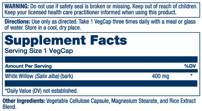Solaray White Willow Bark 400mg 100 Caps