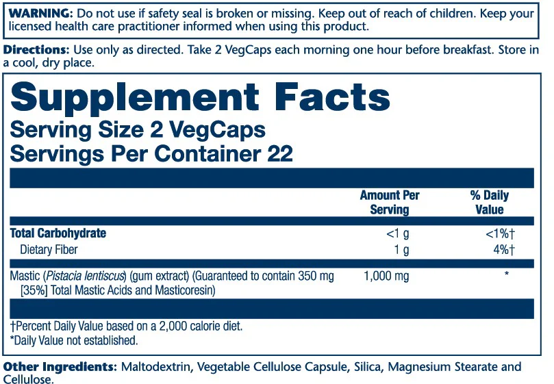 Solaray Mastic Gum Extract 1000mg 45 Caps