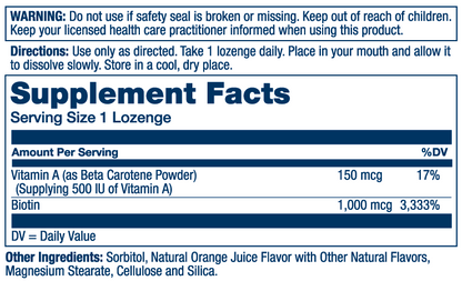 Solaray Biotin 1000mcg 100 Lozenge