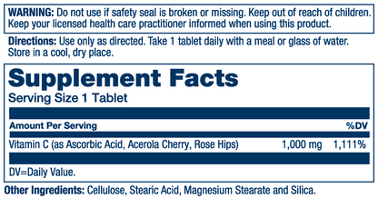 Solaray Vitamin C with Rose Hips & Acerola 1000mg 250 Tabs