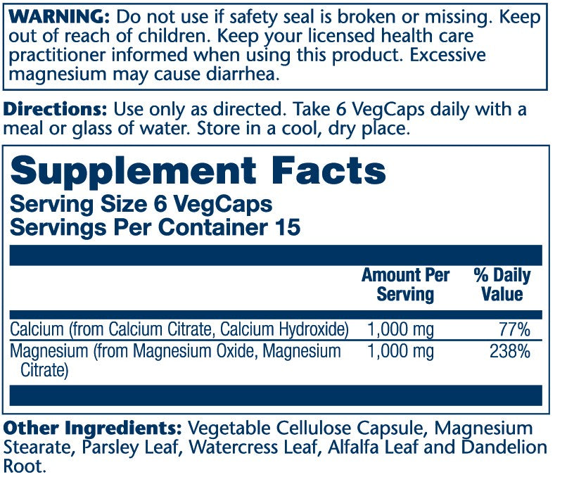 Solaray Calcium & Magnesium Citrate, 1:1 Ratio 90 Caps