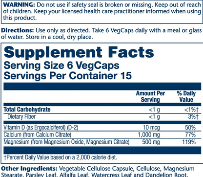 Solaray Calcium & Magnesium Citrate, with Vitamin D-2, 2:1 Ratio 90 Caps