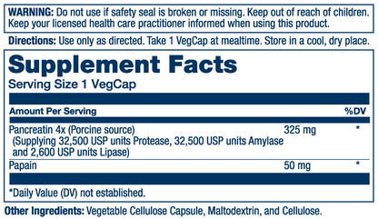 Solaray Pancreatin 1300, Digestive Enzyme 90 Caps