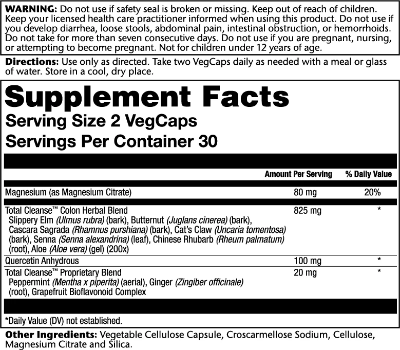 Solaray Total Cleanse Colon 60 Caps