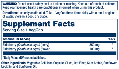 Solaray Elderberry Berry & Flower 450mg 100 Caps