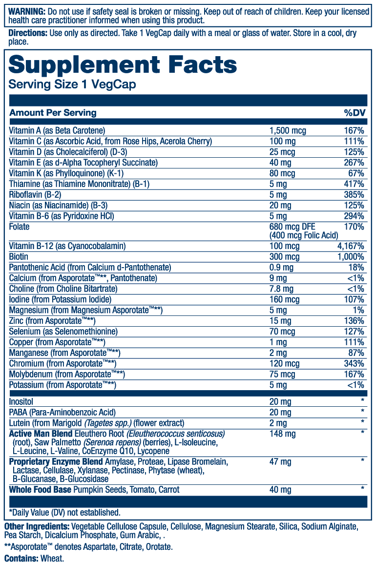 Solaray Once Daily Active Man Multivitamin 90 Caps