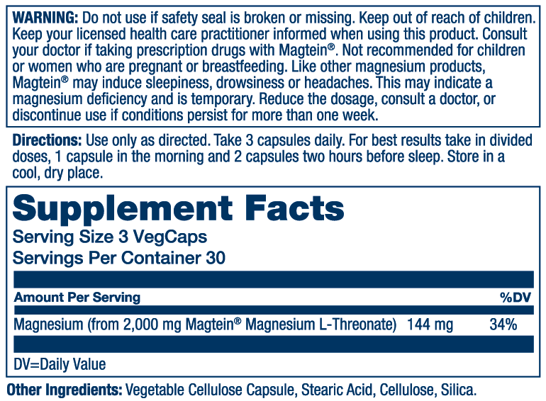 Solaray Smart Mag Magtein ® Magnesium L-Threonate 90 Caps