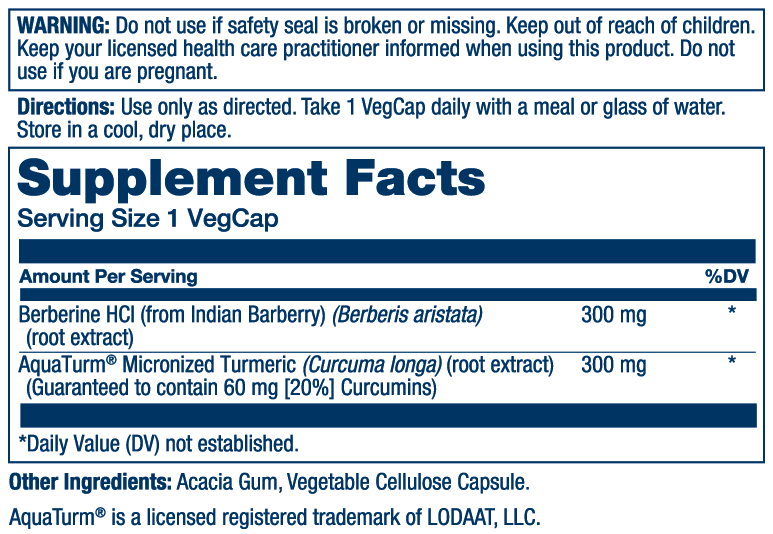 Solaray Berberine & Curcumin 60 Caps