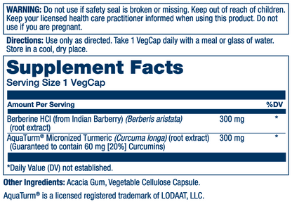Solaray Berberine & Curcumin 60 Caps