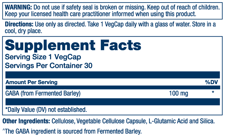 Solaray Plant-Sourced Gaba 30 Caps
