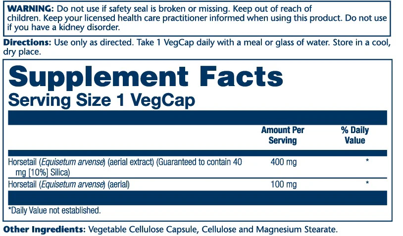 Solaray Horsetail Aerial Extract 400mg 60 Caps