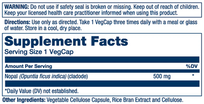 Solaray Nopal, Prickly Pear Cactus 500mg 100 Caps