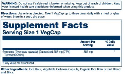 Solaray Gymnema Leaf Extract 385mg 60 Caps