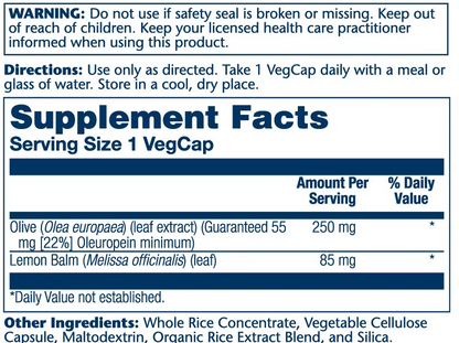 Solaray Olive Leaf Extract 22%, 250mg 120 Caps