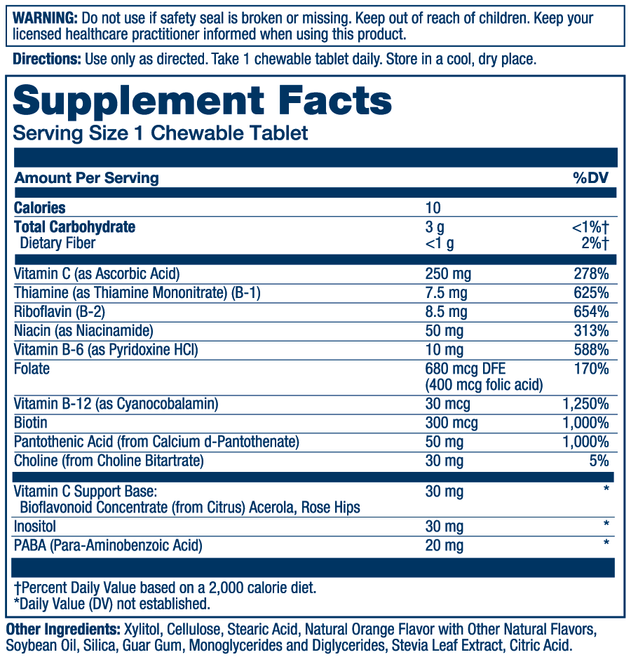 Solaray Vitamin B-Complex - Orange 50 Chewables