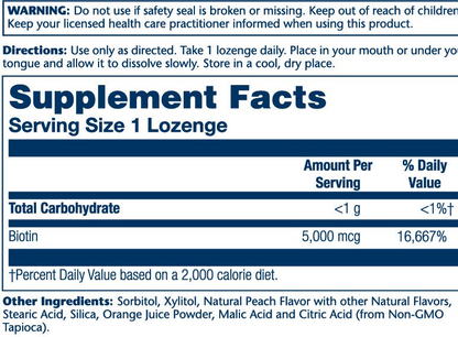 Solaray Biotin 5000mcg 60 Lozenge