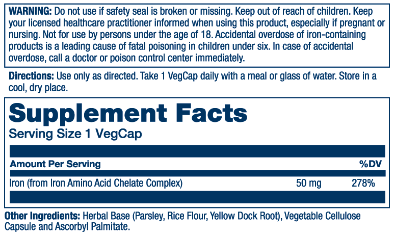 Solaray Iron 50mg 60 Caps