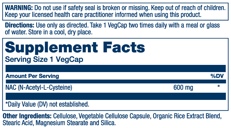 Solaray Nac N-Acetyl-L-Cysteine Supplement, 600 Mg | 60 Caps