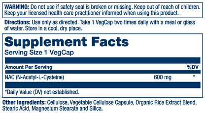 Solaray Nac N-Acetyl-L-Cysteine Supplement, 600 Mg | 60 Caps
