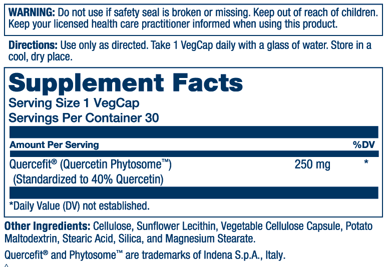 Solaray Pro Sorb Quercetin 20x 250mg 30 Caps