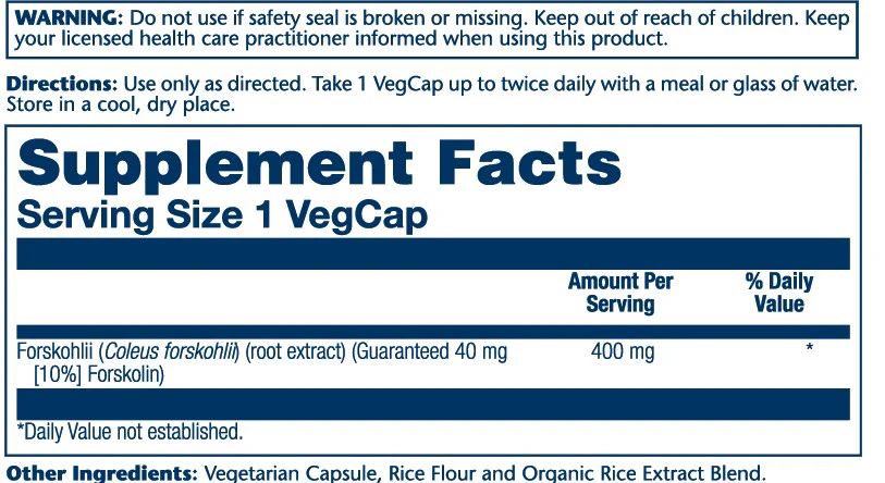 Solaray Super Forskohlii Root Extract 400mg 60 Caps