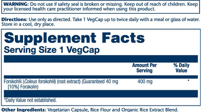 Solaray Super Forskohlii Root Extract 400mg 60 Caps