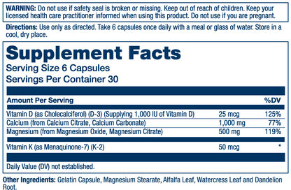 Solaray Cal-Mag Citrate W/d-3 & K-2, 2:1 Ratio 180 Caps