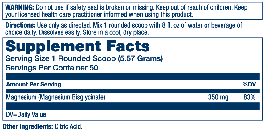 Solaray Magnesium Glycinate Powder 279g