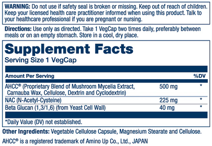 Solaray Ahcc + Nac & Beta Glucan 30 Caps